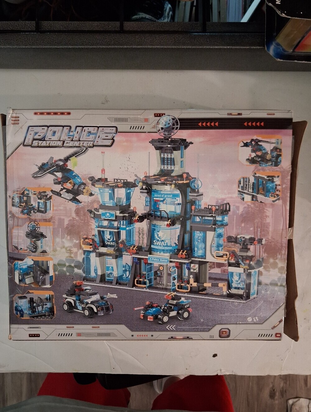 MindBox City Police Station Building Set - Police Car & Helicopter - 1430 Pieces